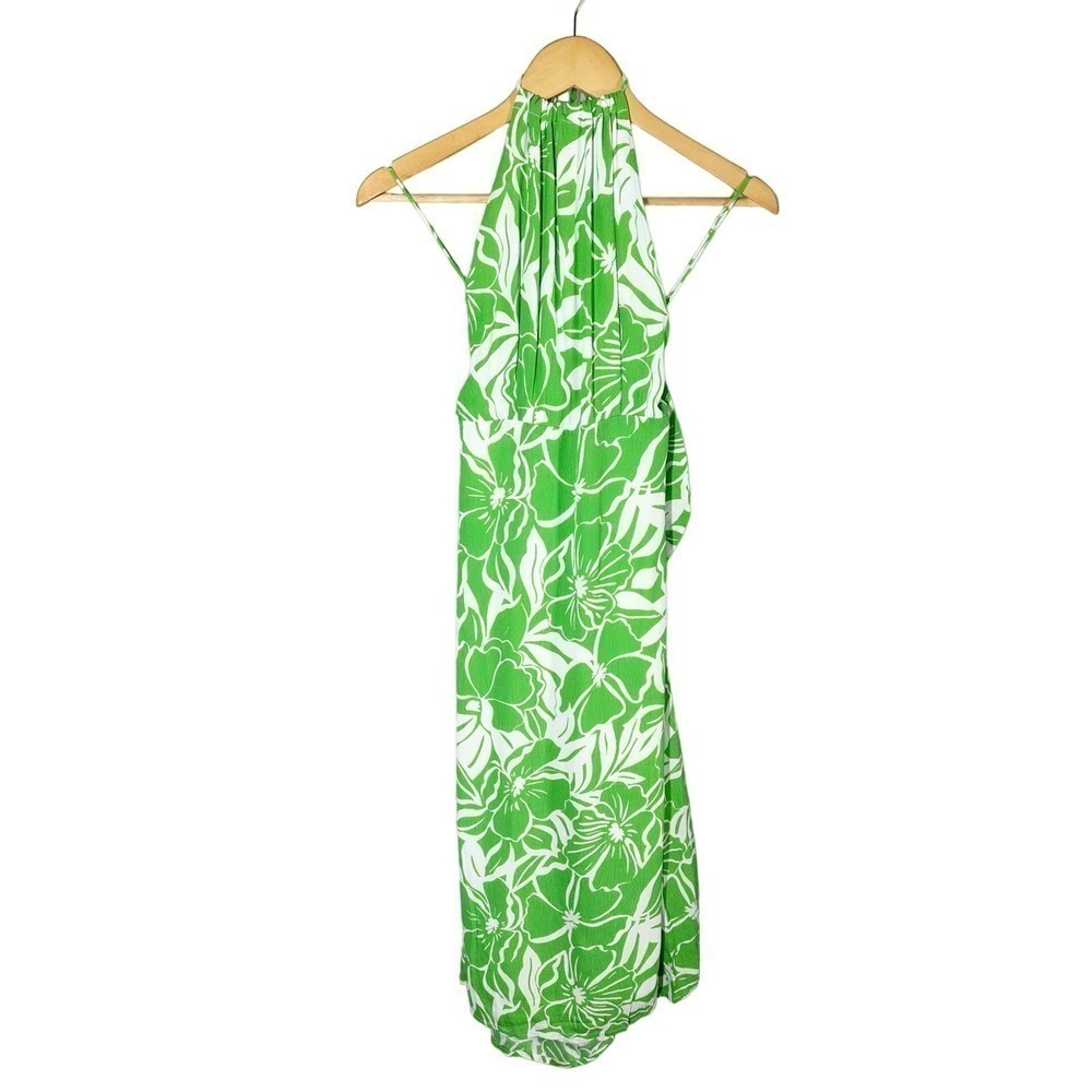 Faithfull The Brand Taormina Floral Crepe Halter Neck Midi Dress - Picture 2 of 14